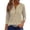 Beige#9527, variant on CONZONE Women's Summer T-Shirts 3/4 Sleeve T Shirts for Women Casual V Neck Graphic Lightweight Tees Soft Cozy Dailywear