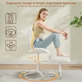 thumbnail image 3 of Pinmoco Upgraded Ergonomic Cross Legged Swivel Chair, Adjustable Height and PU Leather, Meditation Chair with Back Support, Home and Office, Off White, 3 of 12