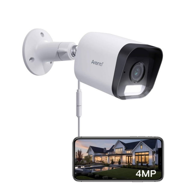 Cámara de Seguridad Arenti Blanca 4MP 2.5K Impermeable con Audio Bidireccional y Detección de Movimi