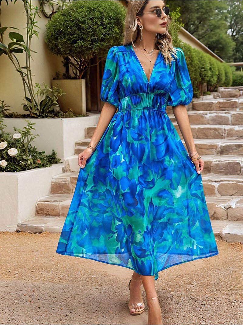 wholesale beach dresses YASH GALLERY Women's Green Georgette Anarkali Dress (Green) – Yash Gallery main image 0