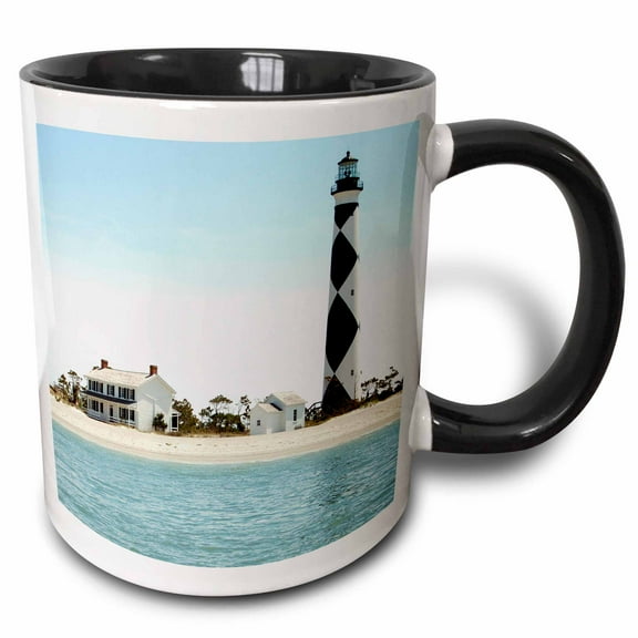3drose, North Carolina, Cape Lookout Lighthouse - Us34 Lse0035 - Lynn Seldon, 11oz Two-tone Black Mug