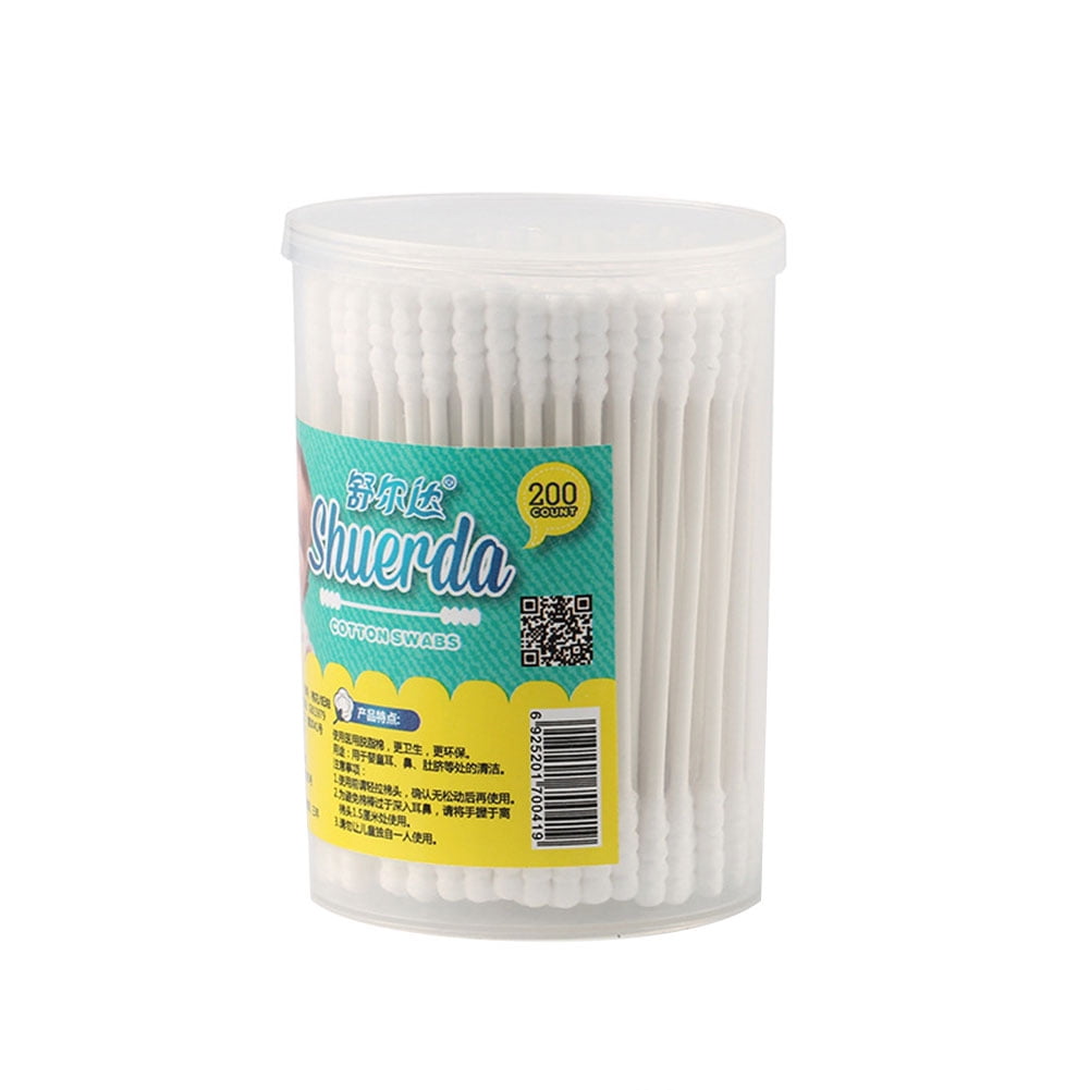 LeKing 200 PCS Per Set Baby Cotton Swab Baby Paper Sticks Double screw