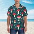thumbnail image 4 of Goofa Amanita Mushroom Hawaiian Shirt for Men, Unisex Summer Beach Casual Short Sleeve Button Down Shirts,Aloha Tropical Floral print shirt-Small, 4 of 9