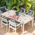 thumbnail image 2 of Easter Rabbits Table Cloths for 3 Foot Rectangle Tables, Spring Floral Eggs Butterflies Bunny Leaf Beige Patio Waterproof Elastic Fitted Tablecloths, Washable Rectangular Table Cover for Camping, 2 of 8