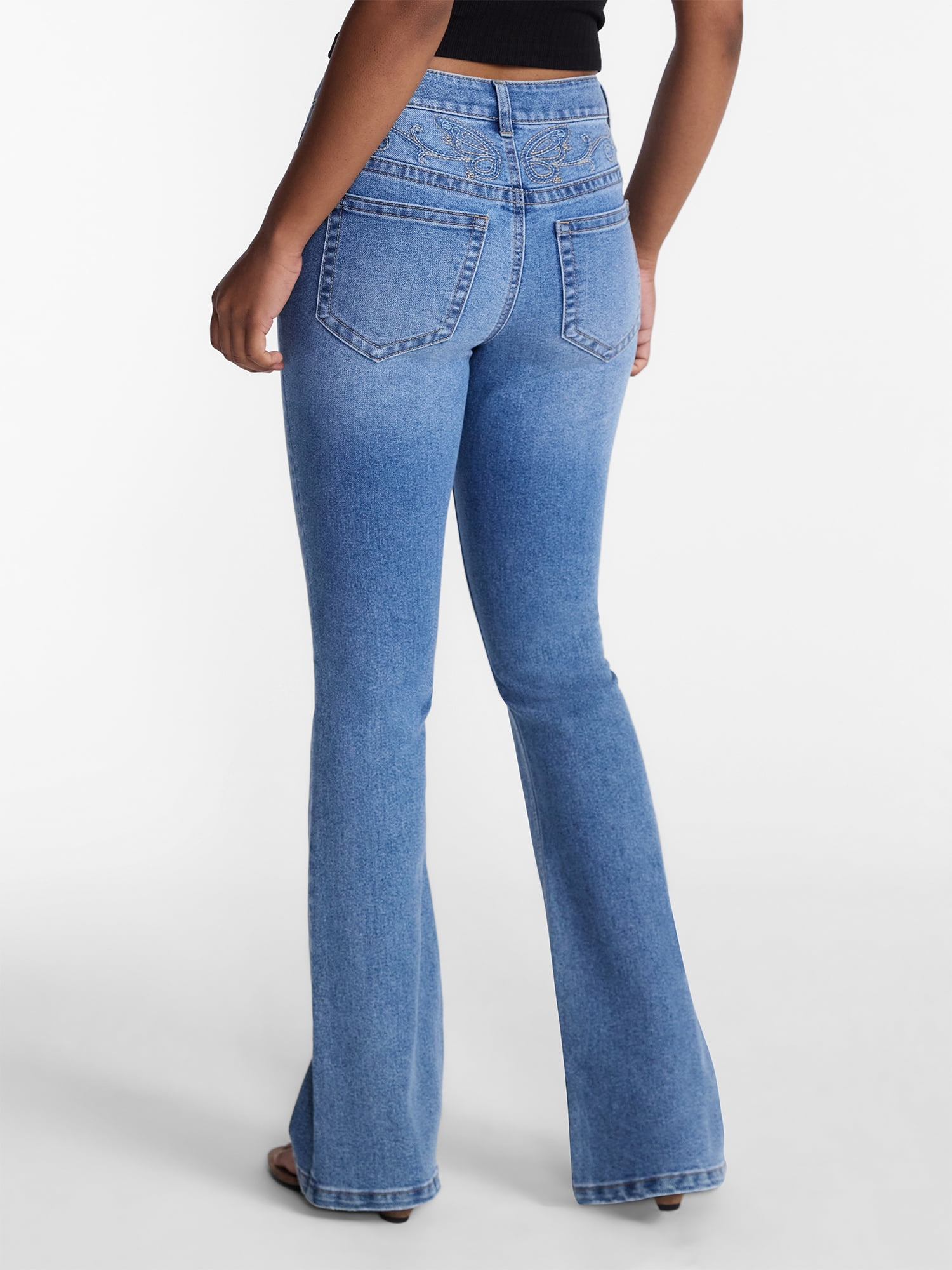 No Boundaries Novelty Stitch Bootcut Jeans, 32.5" Inseam, Women's 00-20