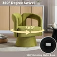 thumbnail image 3 of BISHE Modern Single Swivel Accent Chair, Boucle Fabric Barrel Lounge Chair with Round Back, Comfortable Sofa for Living Room, Bedroom, Office, and Waiting Room, Green, 3 of 8