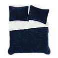 thumbnail image 4 of Brooklyn Loom Corduroy Blue King 3 Piece Comforter Set, Textured Solid Color, Adult Bedding, Oeko-TEX Certified, 4 of 7