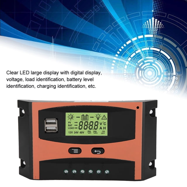Aramox 12V/24V MPPT Solar Panel Regulator Auto Solar Charge Controller With LCD Screen