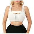 thumbnail image 6 of BiZtdJrK Women's Adjustable Front Closure Bras Post Surgery Bra Solid Color Tank Top Posture Corrector Shapewear Tops, White, XS, 6 of 7