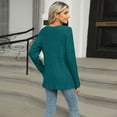 thumbnail image 5 of SWSMCLT Women's Soft Pullover Sweater Warm Top Elegant Duster Cardigan Crewneck Long Sleeve Fashion Spring Loose Peacock Blue Large, 5 of 5