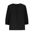 thumbnail image 2 of TaTaai Women's Summer Solid Linen Cotton Blouse, V Neck Long Sleeve Open Front Cardigan, Casual Daily Street Wear Gift, 2 of 7