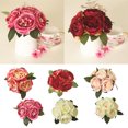 thumbnail image 4 of 1 ramo de flores artificiales de peonía boda decoración de fiesta nupcial BLESIY Ramo de la boda, 4 of 5