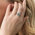 thumbnail image 6 of Gem Stone King 10K Yellow Gold and 925 Sterling Silver London Blue Topaz and White Lab Grown Diamond Ring for Women (1.58 Cttw, Available in Size 5, 6, 7, 8, 9), 6 of 6