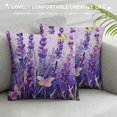 Chilfamy Lavender Flowers Butterfly Print Pillow Covers for Couch High