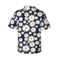 thumbnail image 3 of Balery Daisy Floral Print Men's Hawaiian Shirts Short Sleeve Beach Shirt Relaxed Fit Vacation Button Down Shirts-Large, 3 of 9
