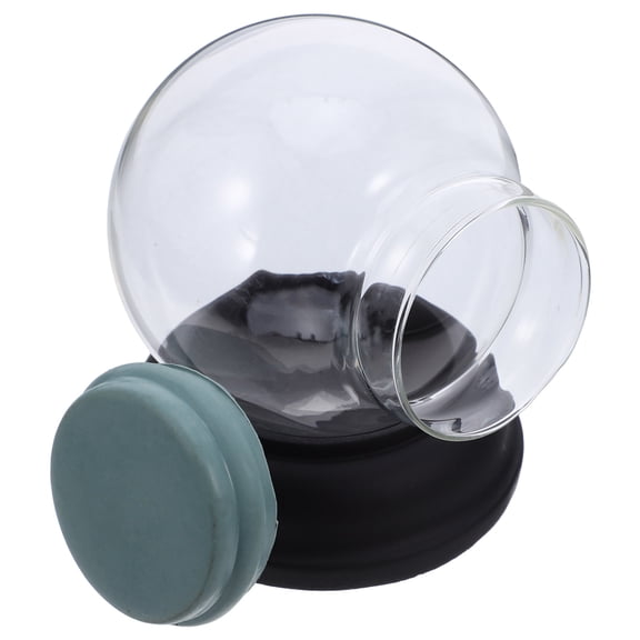 PAMINGONO 1Set Clear Glass Snow Globe Craft Kit with Fillable Globe and Resin Base for Festive Decoration