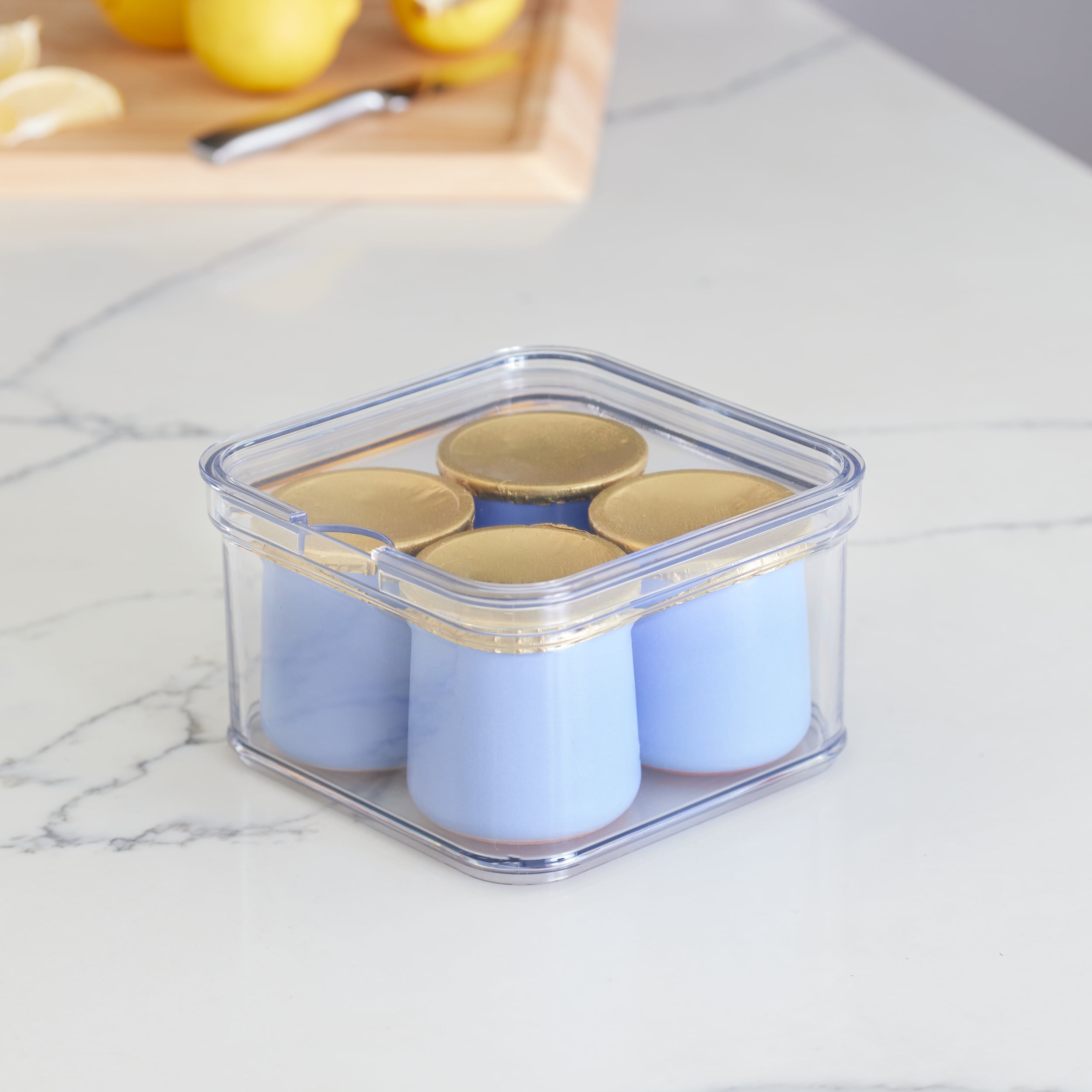 iDesign Stackable Fridge Organizer Bins with Lid for Fresh Produce - Ideal for Fruits, Vegetables, and Snacks