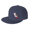 thumbnail image 1 of DouZhe Flat Brim Cap Snapback Hat, California Map Bear Flag Prints Adjustable Blue Adult Baseball Cap, 1 of 6