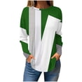 thumbnail image 1 of FAIWAD FAIWAD Women's Spring Tunic Tops Long Sleeve Round Neck Geometric Print Lightweight Tops, 1 of 5