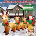 thumbnail image 3 of Goodwill 12 Ft Christmas Inflatables Santa Claus on Sleigh with 3 Reindeer & Gift Boxes, Blow Up Inflatable Xmas Decorations, Built-in LED Lights Yard Decor for Outdoor Garden Lawn Holiday Party, 3 of 7