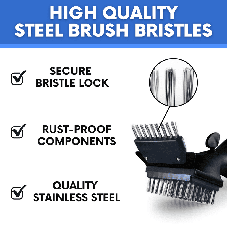 Grill Daddy Made in the USA Bristles GB91062S Barbeque Grill  Steam Brush with Stainless Steel B, 15-Inch, Black : Patio, Lawn & Garden