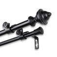 thumbnail image 3 of 5/8" Dia Adjustable 28"-48" double curtain rod with Clyde Finials - Black,(5708-282D), 3 of 3