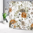 thumbnail image 2 of Grey and Orange Flower Shower Curtain for Bathroom,Autumn Country Plant Watercolor Floral on White Fabric Shower Curtain with Hooks,Fall Botanical Bathroom Curtain Shower Set, 72x84 inches, 2 of 6