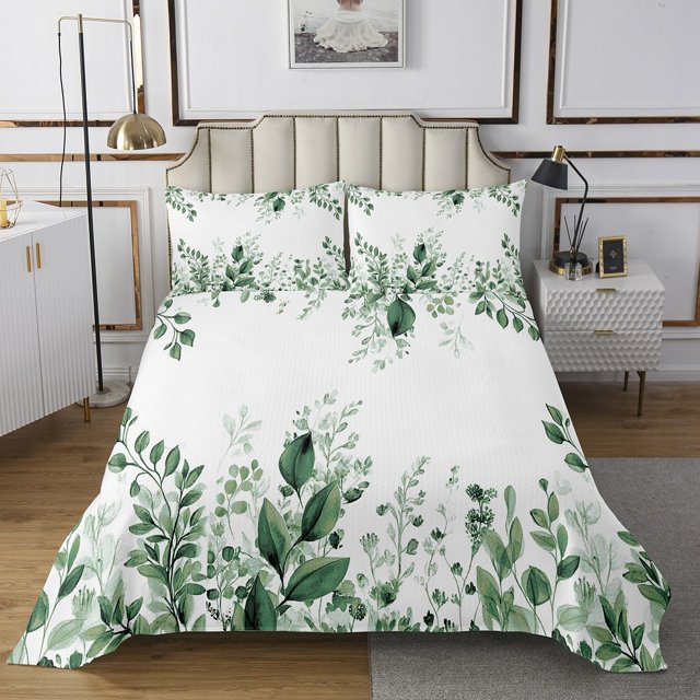 Erosebridal Tree Leaves Bedspread Sets Twin Size,Tree Branches Bed Quilt,Botanical Decor,Breathable,2pcs