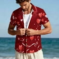 thumbnail image 6 of Valentine T-Shirt for Men Funny Printed Short Sleeve Button Down Summer Beach Casual Hawaiian Shirt,Valentines Gift Ideas for Him Shirt, 6 of 6