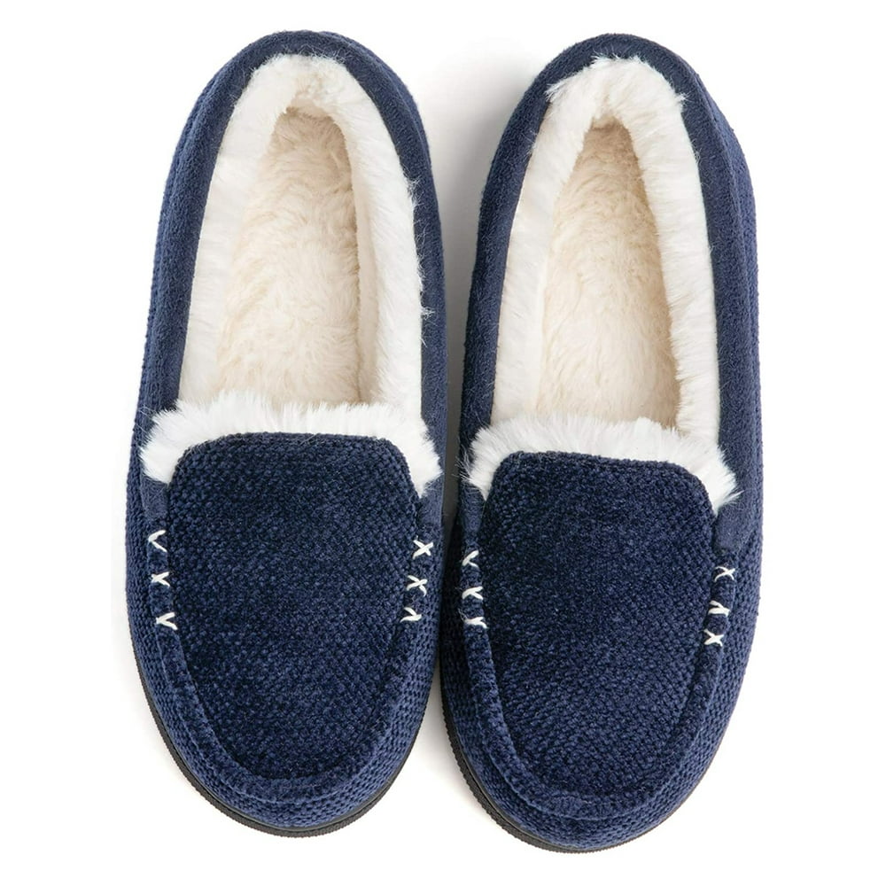 RockDove RockDove Women's Chenille Faux Fur Lined Moc Slipper