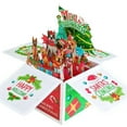 thumbnail image 2 of hiryomu 3D Pop Up Christmas Cards Handmade 3D Greeting Card Gift Box with Envelopes Foldable Merry Christmas Celebration Cards for Family Friends, 2 of 8