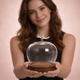 thumbnail image 4 of Glass Apple Case with LED Light and Artificial Flowers, Decorative Glass Apple Dome with Base for Cozy Home Decor, Valentine’s Day Table Display & Collectible Showcase, 1 Pcs, 3.54x5.5", 4 of 4