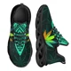 thumbnail image 1 of Zapatillas de plataforma con estampado 3D de hojas de marihuana verde para mujer, zapatos planos transpirables con cordones, calzado cómodo para mujer, 1 of 6