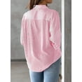 thumbnail image 3 of Women's Striped Button Down Blouses Casual Long Sleeve Shirts, 3 of 6