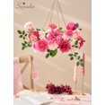 thumbnail image 2 of Flores artificiales de seda rosa de Serwalin para decoración de bodas, 2 of 8