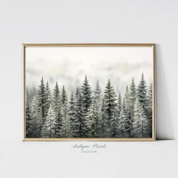 Winter Pine Forest Wall Art, Winter , Winter Theme Art, S Decor, Rustic Snowy Landscape Prints 335 UNFRAMED Poster, 8x12