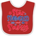 thumbnail image 3 of Inktastic 4th of July Star Spangled and Sassy with Arrow and Stars Boys or Girls Baby Bib, 3 of 4
