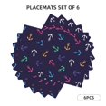 colorful anchors cute print Placemats Set of 4, Heat Resistant Place