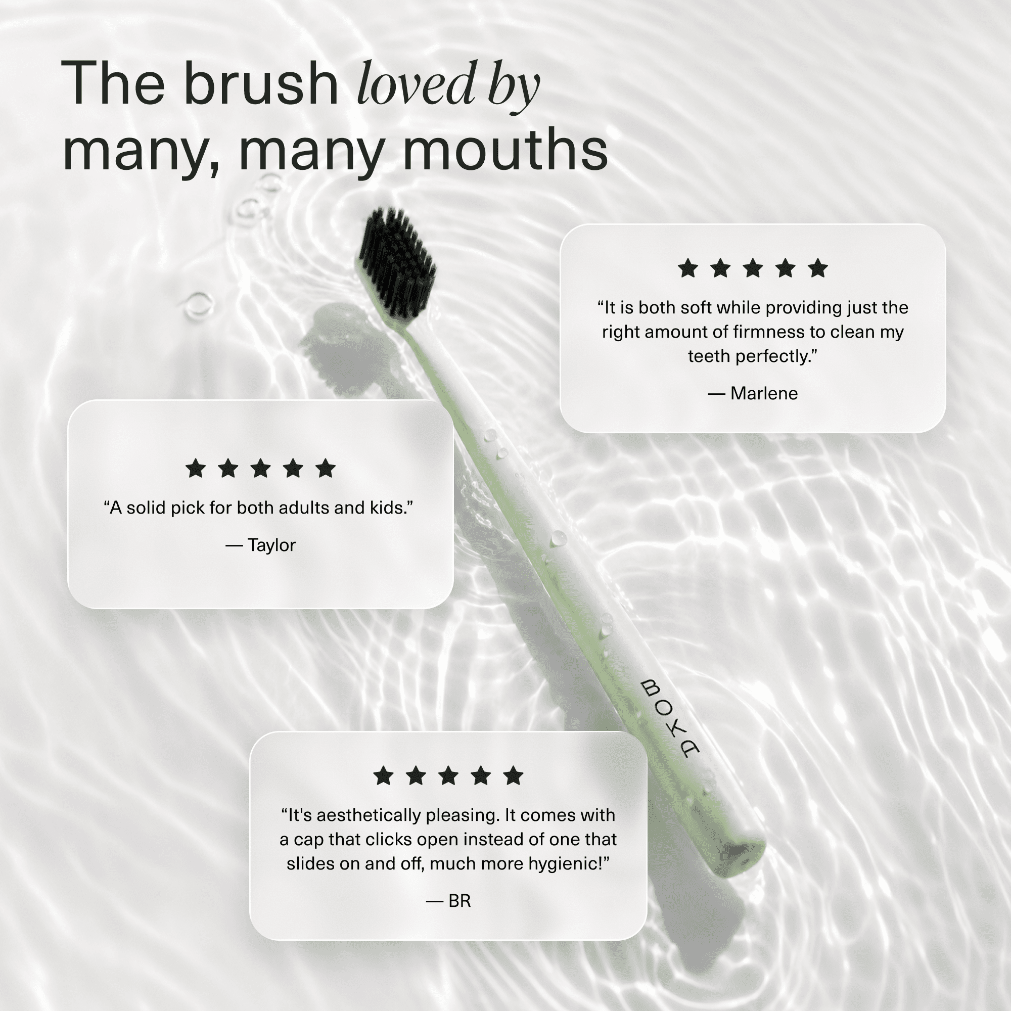 Boka Activated Charcoal Soft Bristle Toothbrush, Mint Green, 1 Pack