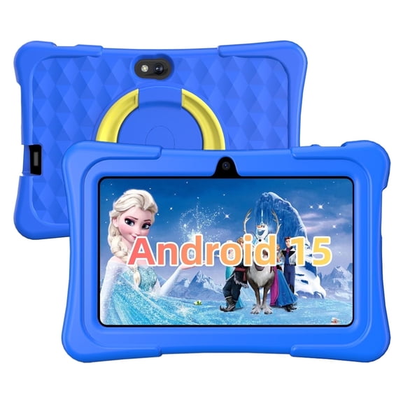 Kids Tablet, 7 inch Android 15 Tablet for Kids, 8GB 32GB 1TB Expand, Quad-Core Toddler Tablets with Shockproof Case, BT5.0, WiFi 5, Parental Control, Games, Dual Camera