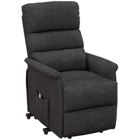 Homiyad Power Lift Chair for Seniors, Electric Lift Recliner Chair with Remote Control, Side Pockets for Living Room, Black