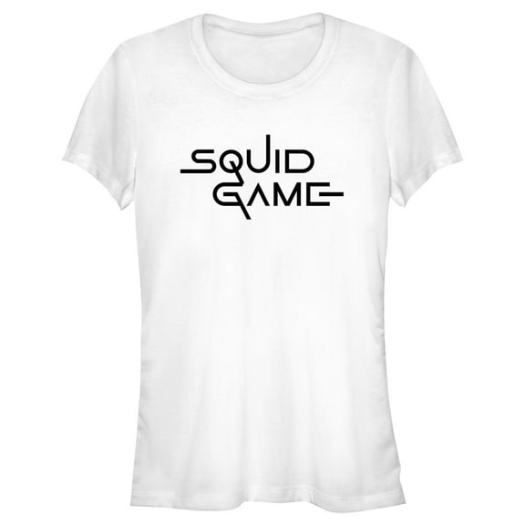 Junior's Squid Game Logo White Graphic Tee White Medium