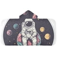 thumbnail image 5 of Yayeee Kids Hooded Towels Toddler Soft Absorbent Beach Bathing Wrap 50" x 23.5", Pink Astronaut Planet, 5 of 5
