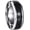 Silver Black, variant on Men's 8mm Stainless Steel Ring, Centre Carbon Fiber Design , Party Concert Everyday Style