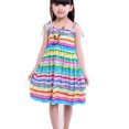 thumbnail image 2 of Big Girls Summer Casual Floral Boho Dress Party Beach Dresses Kids Spaghetti Strap Sundress, 2 of 7