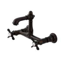 Kingston Brass KS7255BEX Essex Double-Handle 2-Hole Wall Mount Bathroom Faucet in Oil Rubbed Bronze