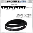 thumbnail image 2 of 2 Pack 540J10 PJ V-Ribbed Belt 10 Ribs 54" Length x 0.92" Width x 0.14" Height, EPDM Rubber Poly V Belt, Multi Wedge Micro V Belt, 2 of 5
