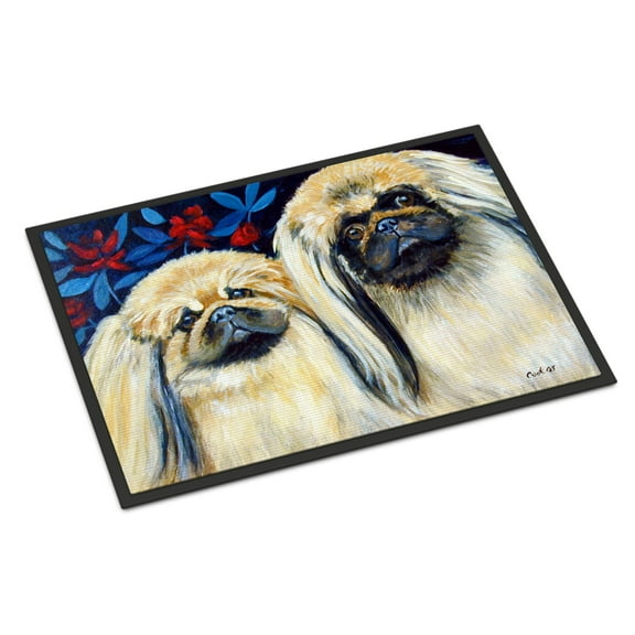 Carolines Treasures 7193MAT What a pair of Pekingese Doormat 18x27 27"L x 18"W multicolor
