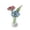 A, variant on Glass Artistic Miniature Ornaments (Translucent Blue Lily Set) - Bouquet Desktop Decor Set with Vase - Must Have Glass Flower Arrangement for Workspace, Office, and Home Display