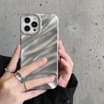 thumbnail image 2 of Compatible with iPhone 13 / iPhone 14 Case,Cute 3D Wave Ripple Desgin Cover for Women or Girls,Soft TPU Shockproof Camera Protective for iPhone 13 / iPhone 14 6.1''-Silver, 2 of 14